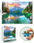 300 Sunset Mountain Lake Landscape Piece Puzzle for Adults Beautiful Nature Scenery Jigsaw Puzzle with Letters on Back
