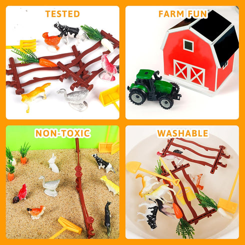 Set 3 4 5 6 7 Carolart Farm Sensory BinFarm Animals Sand Kit with Sensory SandBarn Sandbox with TractorSensory Play