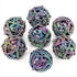 Set Set Metal DND Dice - Unique Round Hollow Orb Design for Better Rolling - Beautiful Dragon for Role Playing Games