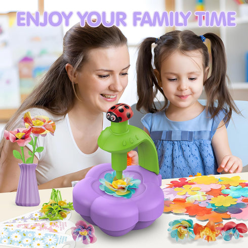 Wiyeang 6-12,Birthday 6 7 8 9 10 11 DIY Fabric Flower Bouquet Kit for Girls,Arts and Crafts for Kids Ages Gifts Ideas