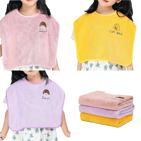 3 Pack Bibs for Baby Girls or Boys, Toddler Bibs for Feeding, Teething, Drooling, Size 16"x20" for 1-6 Years