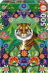 Educa - Catalina Estrada Bengal Tiger 500 Piece Jigsaw Puzzle, Glue Included, Completed Image 18.9" x 13.4"