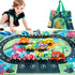 HELLOWOOD Dinosaur Toys for Toddlers Age 2-4, Wooden Dinosaur Train Set with Playmat and Storage Bag