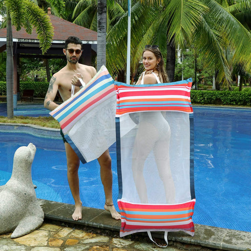 Hammock 2 Pack, Hammocks 4-in-1 Hammock, FindUWill Fabric Pool Floats XL, Inflatable Water (Saddle, Drifter, Lounge