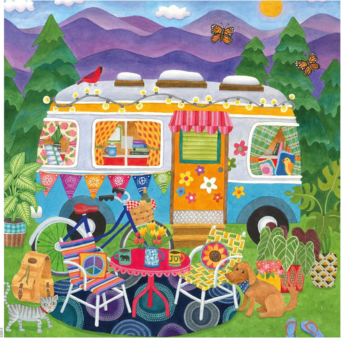 Ceaco Happy Camper Mountain Camper Oversized Jigsaw Puzzle, 300 Pieces, 19 x 19