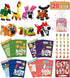 Valentines Day Gifts for Kids Classroom, 28 Packs Animal Building Blocks with Cards and Stickers for School Party Favors