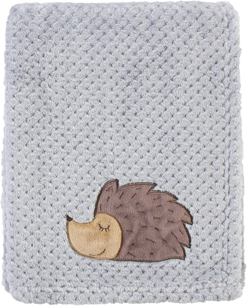 Hudson Baby Unisex Baby Plush Waffle Blanket, Hedgehog, One Size