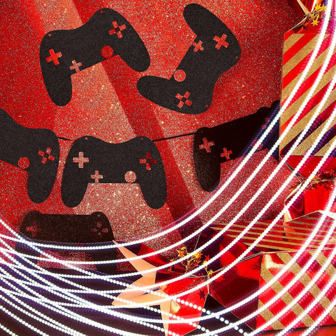 2 Pieces Video Game Controller Banner - Game Controller Birthday Party Supplies for Game Themed Birthday Decorations