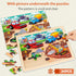 3-5, 24 4-6, 3 4 5 6 SYNARRY Large Wooden Construction Vehicle Puzzles for Toddlers Piece Monster Truck Puzzles