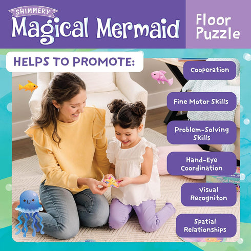 Shimmery Peaceable Kingdom Magical Mermaid Floor Puzzle