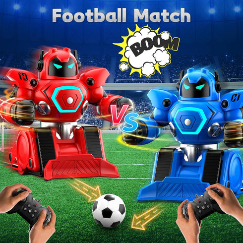 2-Pack 6 7 8 9 10 11 12+, LZZAPJ Remote Control Fighting Robot Battle Bots Toys with Sounds & Lights - Soccer Game