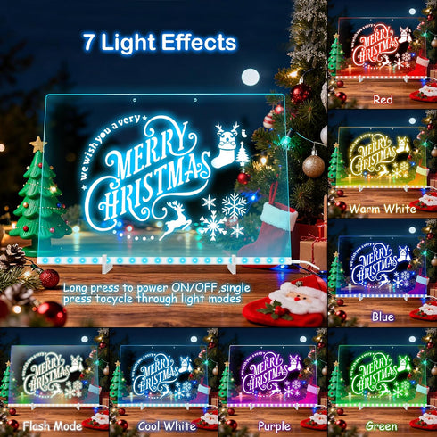 17" 7 3-12+, (2026 LED Drawing Board for Kids, Light Up Doodle Board, Reusable Glow in The Dark Drawing Tablet