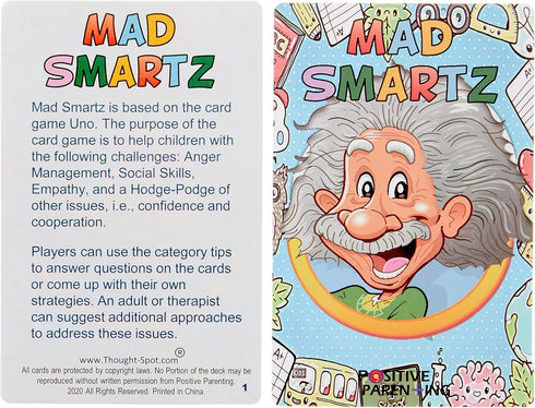 Thought-Spot: MAD SMARTZ - Interpersonal Skills Card Game for Anger & Emotion Management, Educational Toy for Kids