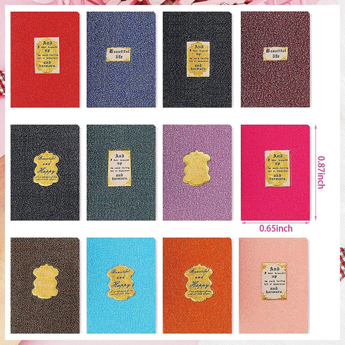 12 Pieces 1:12 Scale Miniatures Dollhouse Books, Assorted Miniatures Dollhouse Mini Books Decoration Accessories Doll