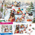 100 Piece Christmas Puzzles for Kids Ages 4-6 6-8 8-10, Christmas Dogs