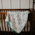 Parker Baby Muslin Blanket - 100% Soft Cotton Reversible Quilt for Crib and Stroller