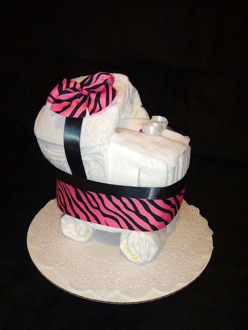 Little KG's Dreams Diaper Cake Stroller Centerpiece or Gift (Baby Girl) by
