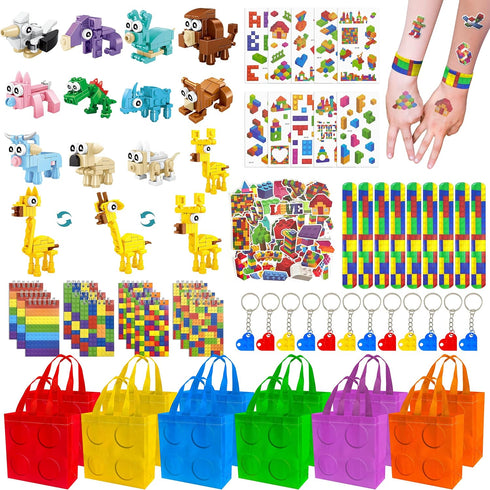 LINAYE 12 Packs Building Blocks Party Favors - 122 Pcs Birthday Party