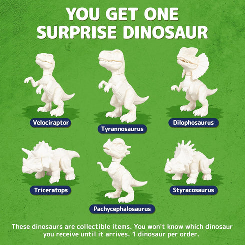Prextex Build & Paint Your Own Dino Kit, 1 Pack - Collectible Dinosaur Toy, Arts & Crafts for Kids Ages 6-8