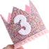 Rainbow Crown for 3rd Birthday Party, Glitter Birthday Crown, Birthday Hats for Kids, Baby's Birthday Photo Props
