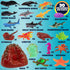 Set (30PCS) Playset Ocean Animal Toy Figures Marine Life Sea Creatures with Sharks, Dolphins, Turtles, Crabs & More