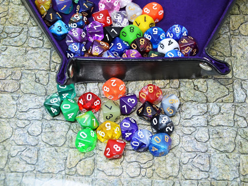 50-Pack D6 D12 D20 6 12 20 (D10, SmartDealsPro Sided Dice Polyhedral Dice with Pouch for DND RPG MTG Table Game Mix