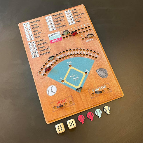 CBLKUS Baseball Dice Board Game,Fun Board Game with Dice,Wooden Baseball Games for Family,Party and Holiday