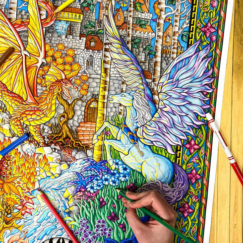 The Key - Giant Detailed Fantasy Coloring Poster, 22x32.5 Inches - Intricate Design for Kids, Teens, and Adults