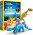 NATIONAL GEOGRAPHIC Clay Dinosaur Arts & Crafts Kit - 5 Clay Colors, 5 Dino Skeletons, Sculpting Tool