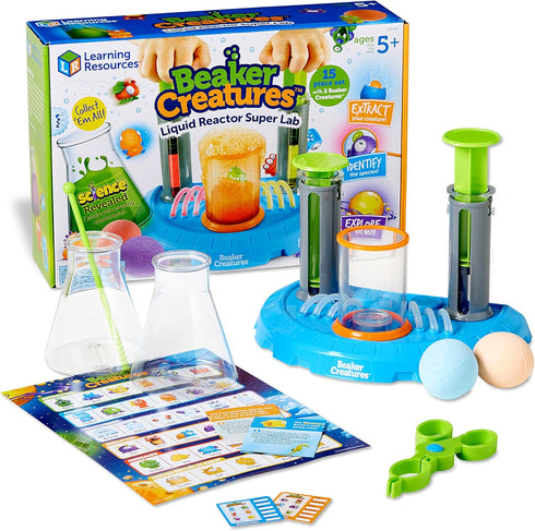 Learning Resources Beaker Creatures Liquid Reactor Super Lab, Ages 5+, 15 Pieces, STEM Science Exploration Toy Kit