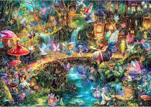 Blueforest 1000 Piece Puzzle for Adults - Magical Fairy Forest Fantasy Art,