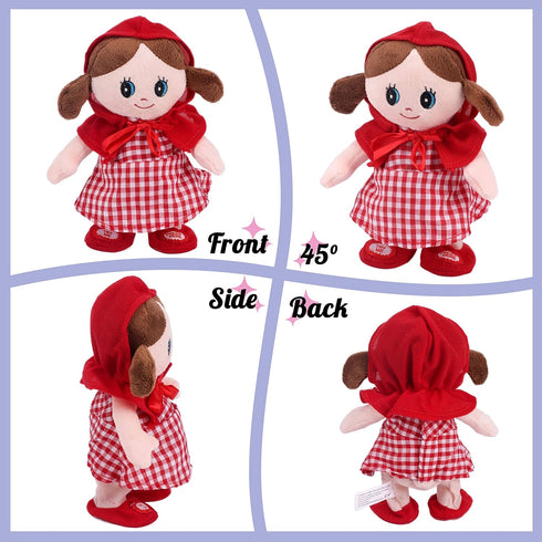 Hopearl Talking Singing Doll, Repeats What You Say, Electric Interactive Toy, Plush Buddy Gifts for Toddlers, Red, 8''