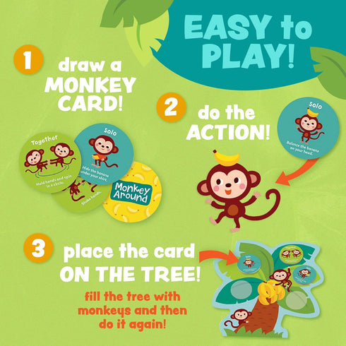 Peaceable Kingdom Monkey Around - First Game for Toddlers, Interactive Play with Parent for Ages 2+