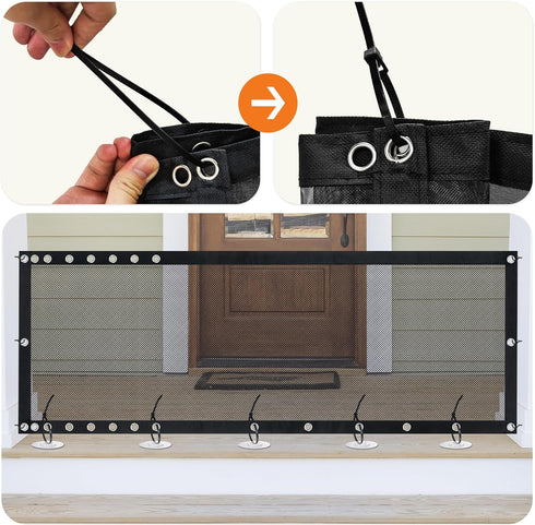 6 (120'' 30'') NWK Magic Dog Gate for Stairs Pet Gate for The House Providing a Safe Enclosure for Pets to Play