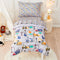 lasoftan Construction Toddler Bedding Set for Boys, 4 Piece Bed-in-a-Bag Toddler Comforter Sets,