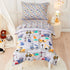 lasoftan Construction Toddler Bedding Set for Boys, 4 Piece Bed-in-a-Bag Toddler Comforter Sets,