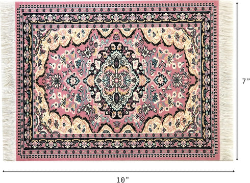 Set 2 10 7 Inch of Dollhouse Area Rugs Miniature Carpet Accessories for Doll Houses, x Rectangular Floor Dcor, Oriental