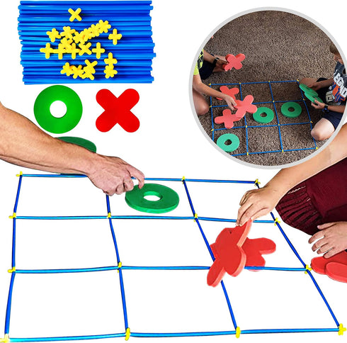 RAINBOW TOYFROG Jumbo Tic Tac Toe Game Set, Large Indoor Outdoor Games for Family and Party