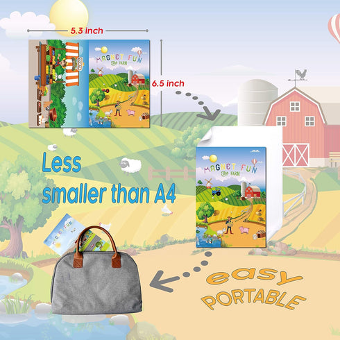 Magnetic Portable Playboard Farm Life (58 Pcs), Suitable for Age 5+