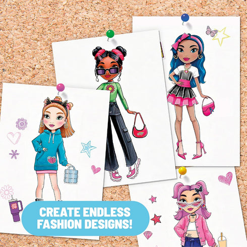 330-Piece 8+ Claires Light-Up Fashion Designer LED Tracing Tablet - Arts & Crafts Kit| Fashion Templates, Stickers