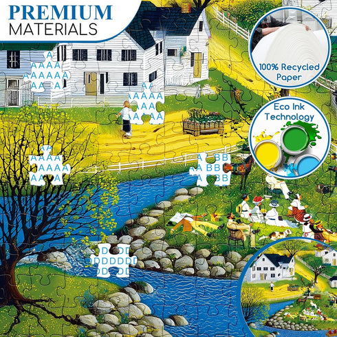 VoYouTwo 500 500 20.5*15 Piece Puzzle for Adults | Seaside Village Puzzle |Recycled Cardboard White Villa Jigsaw