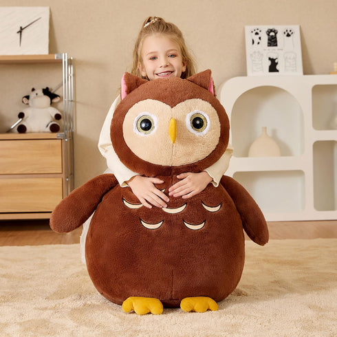 EARTHSOUND Giant Owl Stuffed Animal Plush Toy, Large Jumbo Cute Soft Fluffy Plushie, Gifts for Kids