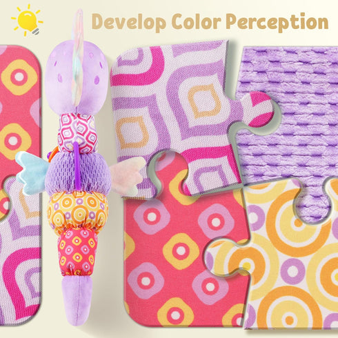 0 3 6 12 LIGHTDESIRE Baby Toys Musical Seahorse,Infant Stuffed Animals Toy with Crinkle & Rattles,Soft Sensory Toy