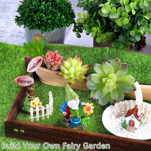 36 6 6 Inches Elcoho Pieces Fake Grass for Crafts Fairy Garden x Artificial Garden Grass for Miniature Ornament