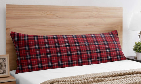Sweet Jojo Designs Red and Black Woodland Plaid Flannel Body Pillow Case Cover for Rustic Patch Collection (Pillow Not