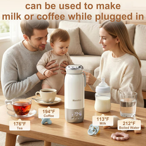 18.6 Oz 98-212 12000mAh Portable Bottle Warmer for Travel, Portable Milk Warmer, Adjustable, Baby Bottle Warmer On The