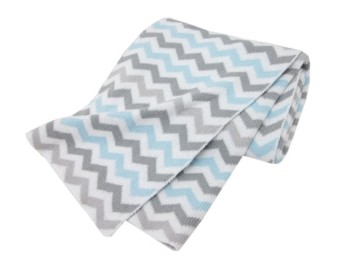 American Baby Company 100% Natural Cotton Sweater Knit Swaddle Blanket, Soft Breathable Blue for Boys and Girls