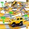 253 PCS Construction Race Tracks Toy for 3-8 Year Olds, 5 PCS Truck Car and Flexible Track Play Set