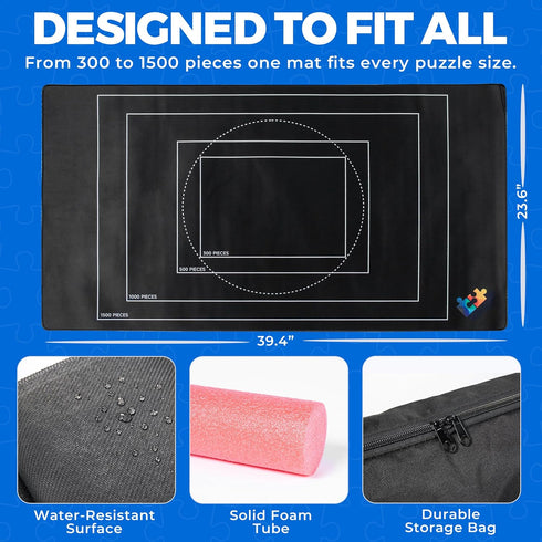 ABZZO 1000 1500 4 46 26 Inches Puzzle Mats for Jigsaw Puzzles - Roll Up Puzzle Mat Piece and Pieces - Puzzle Matt