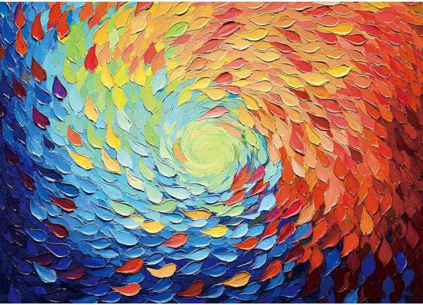 Hopgo 1000 Piece Puzzle for Adults, Colorful Gradient Rainbow Jigsaw Puzzle, Art